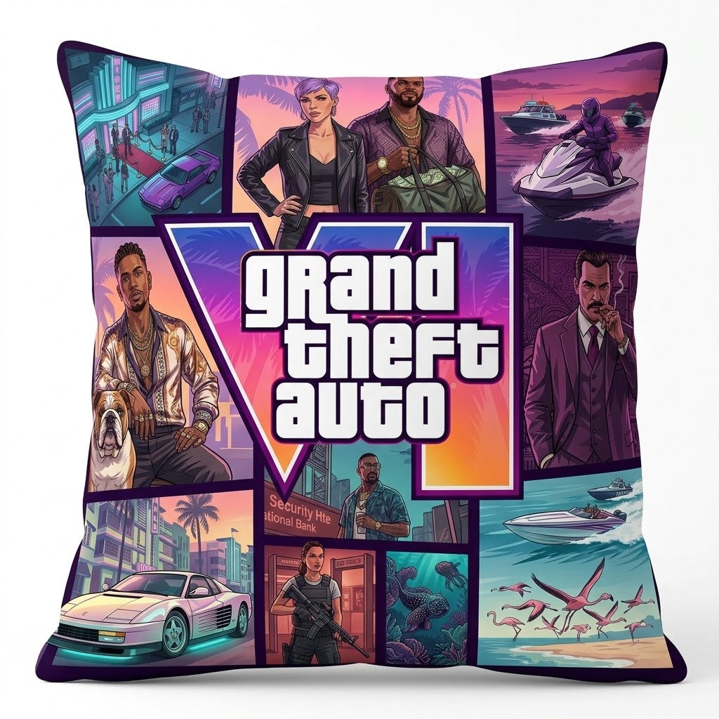 Vice City Pillow Set — 2pc Throw Pillows Limited Edition Only 500 Available !